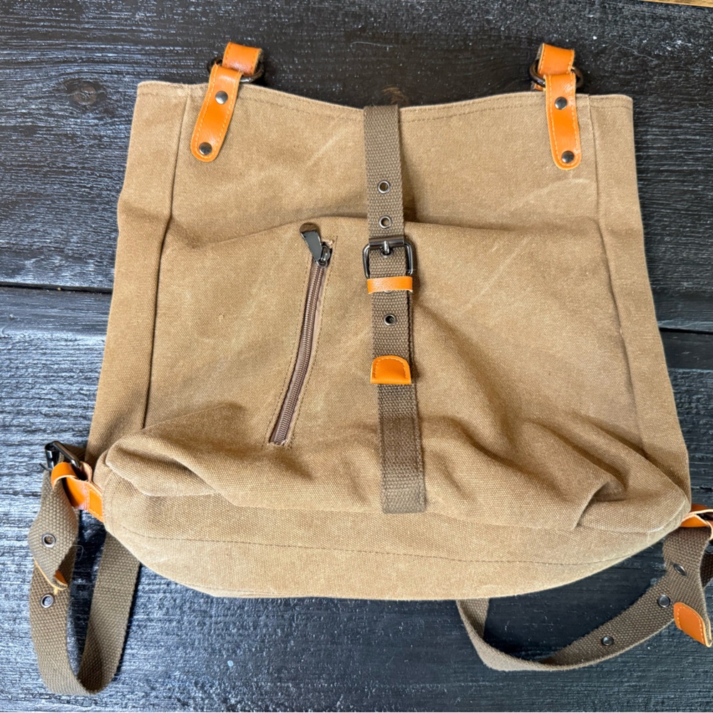 Stylish Brown Canvas Backpack